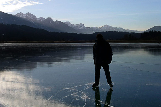 Outdoor ice skating in Austria